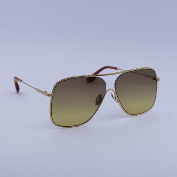 Victoria Beckham VB132S 709 Sunglasses Gold Aviator Frame, Brown Lenses - Picture 5 of 10